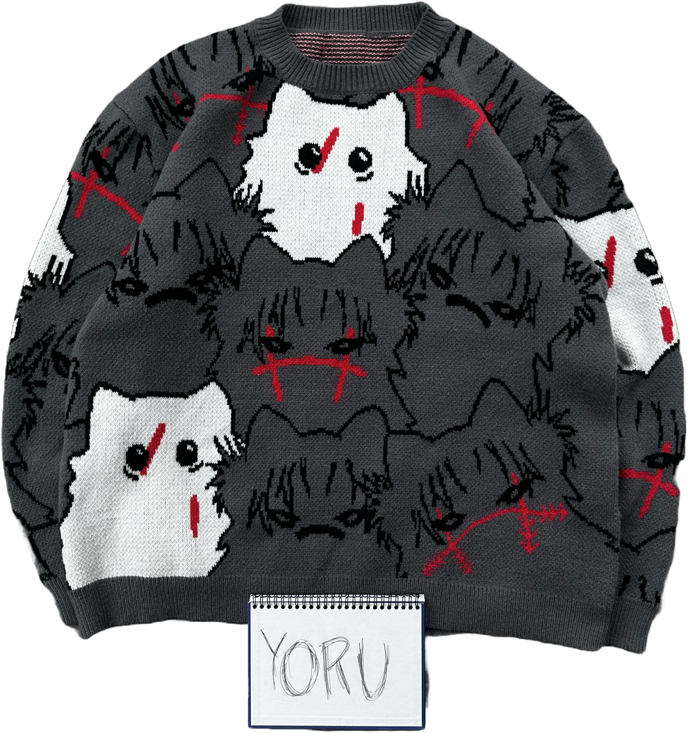 Cat Choso Knit Sweater – Yoru Apparel